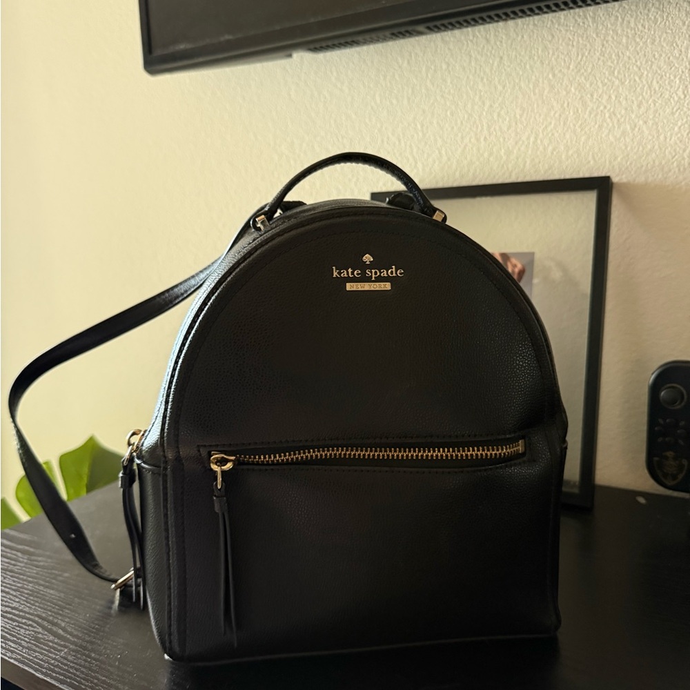 Kate Spade Black Leather Backpack